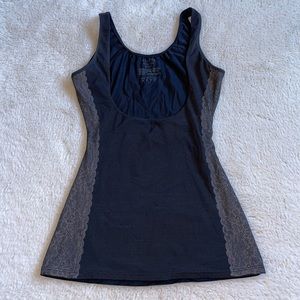 SPANX | Black & Gray Lace Under Bust Shapewear Top | L